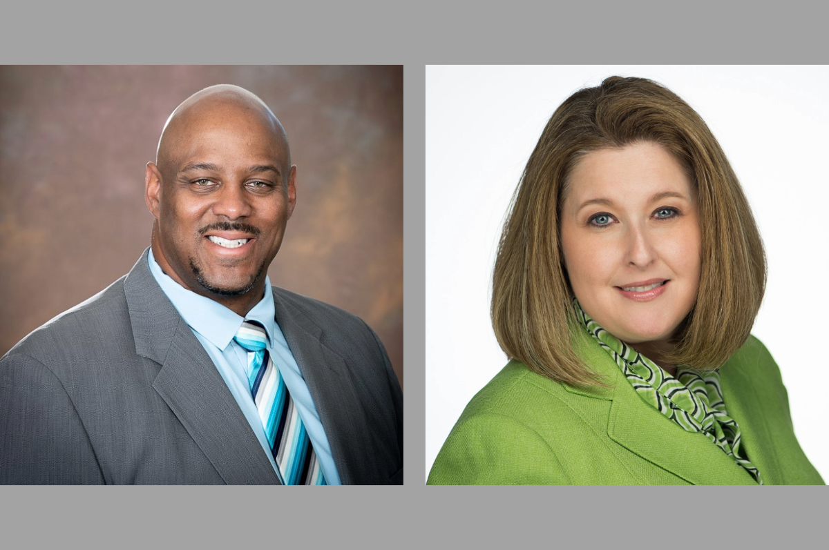 side-by-side portraits of Ron Bacon and Heather Gallegos